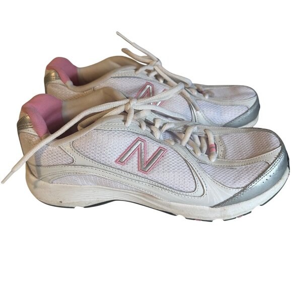 New Balance pink and white mesh cross training sneakers size 9.5 - Picture 4 of 6
